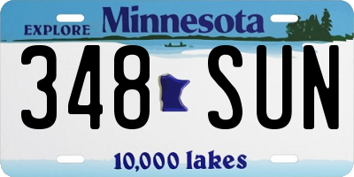 MN license plate 348SUN
