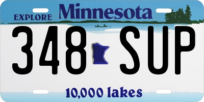 MN license plate 348SUP