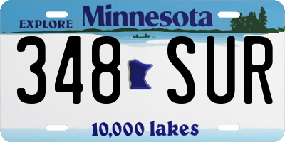 MN license plate 348SUR