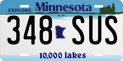 MN license plate 348SUS