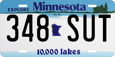 MN license plate 348SUT