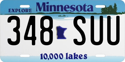 MN license plate 348SUU