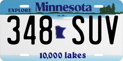 MN license plate 348SUV