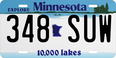 MN license plate 348SUW