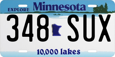 MN license plate 348SUX