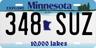 MN license plate 348SUZ