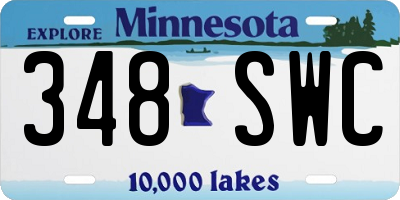 MN license plate 348SWC