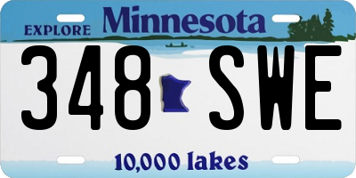 MN license plate 348SWE