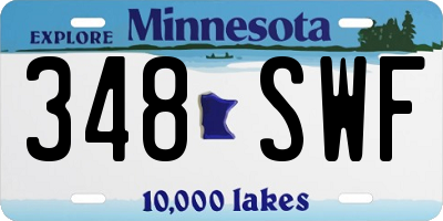 MN license plate 348SWF