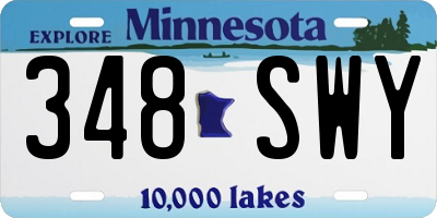 MN license plate 348SWY