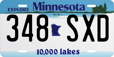 MN license plate 348SXD