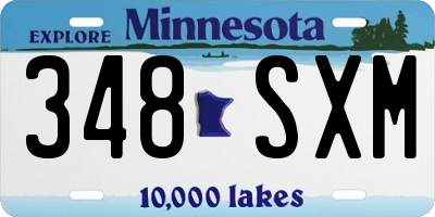 MN license plate 348SXM