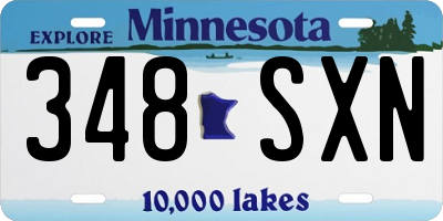 MN license plate 348SXN