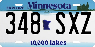 MN license plate 348SXZ