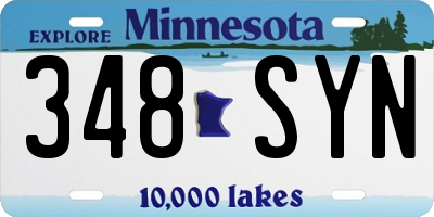 MN license plate 348SYN