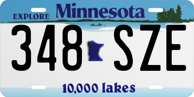 MN license plate 348SZE
