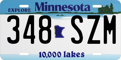 MN license plate 348SZM