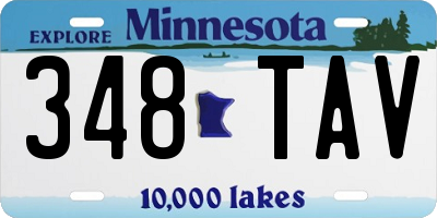 MN license plate 348TAV