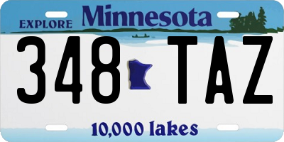 MN license plate 348TAZ