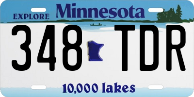 MN license plate 348TDR