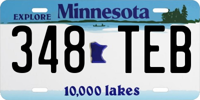 MN license plate 348TEB