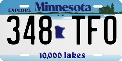 MN license plate 348TFO