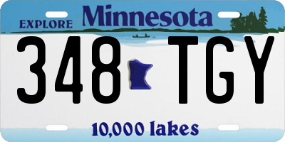 MN license plate 348TGY