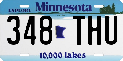 MN license plate 348THU
