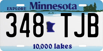 MN license plate 348TJB