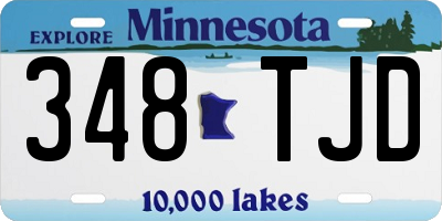MN license plate 348TJD