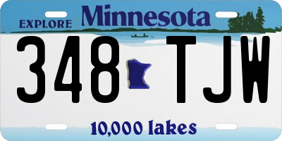 MN license plate 348TJW