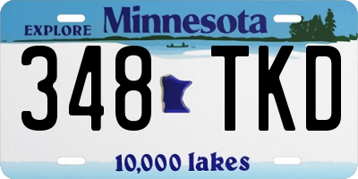 MN license plate 348TKD