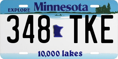 MN license plate 348TKE