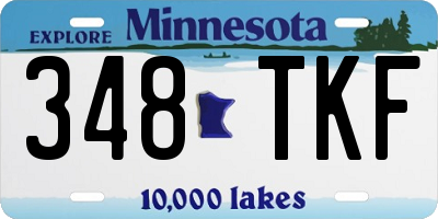 MN license plate 348TKF