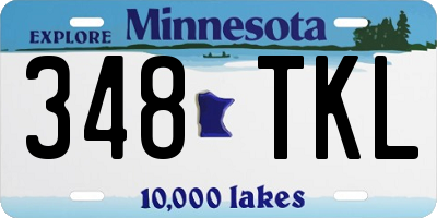 MN license plate 348TKL