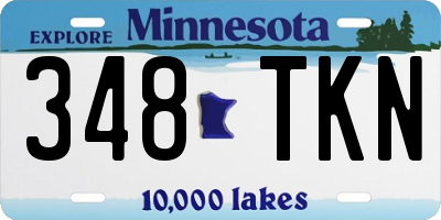 MN license plate 348TKN