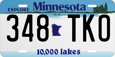 MN license plate 348TKO