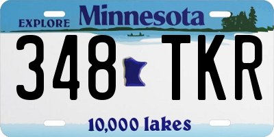 MN license plate 348TKR