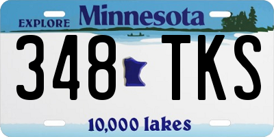MN license plate 348TKS