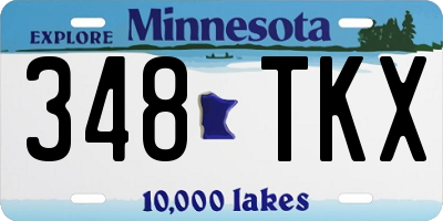 MN license plate 348TKX