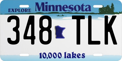 MN license plate 348TLK