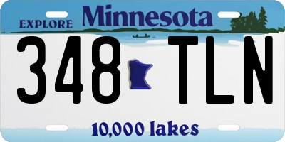 MN license plate 348TLN