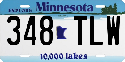 MN license plate 348TLW