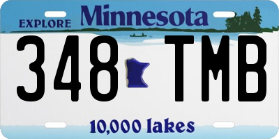MN license plate 348TMB