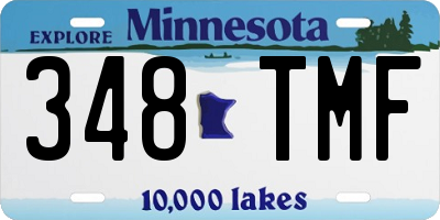 MN license plate 348TMF