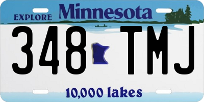 MN license plate 348TMJ