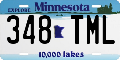 MN license plate 348TML