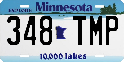 MN license plate 348TMP