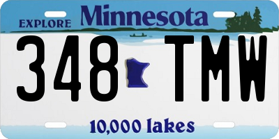 MN license plate 348TMW