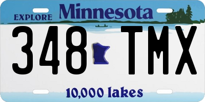 MN license plate 348TMX